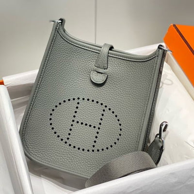 HERM Evelyne III TPM Bag In Gris Meyer Clemence Leather