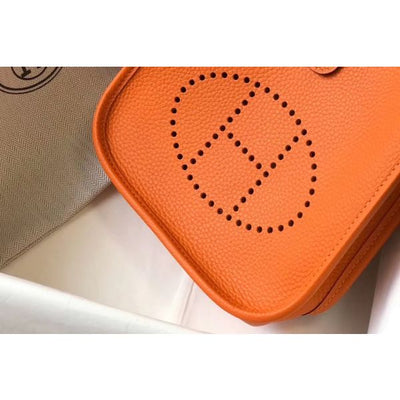HERM Evelyne III TPM Bag In Orange Clemence Leather