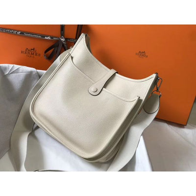 HERM Evelyne III 29 PM Bag In Craie Clemence Leather