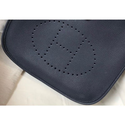HERM Evelyne III 29 PM Bag In Dark Blue Clemence Leather