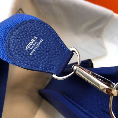 HERM Evelyne III 29 PM Bag In Blue Electric Clemence Leather
