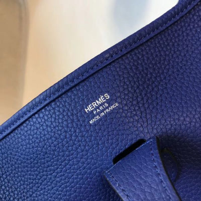 HERM Evelyne III 29 PM Bag In Blue Electric Clemence Leather