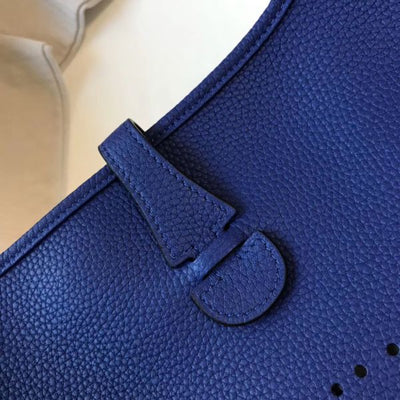 HERM Evelyne III 29 PM Bag In Blue Electric Clemence Leather