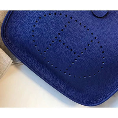 HERM Evelyne III 29 PM Bag In Blue Electric Clemence Leather