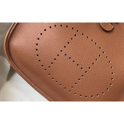 HERM Evelyne III 29 PM Bag In Gold Clemence Leather