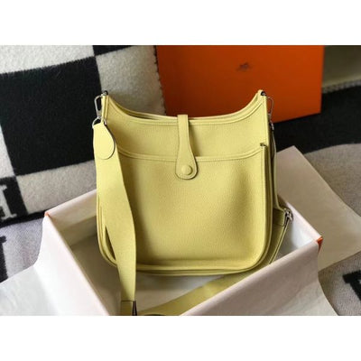 HERM Evelyne III 29 PM Bag In Jaune Poussin Clemence Leather