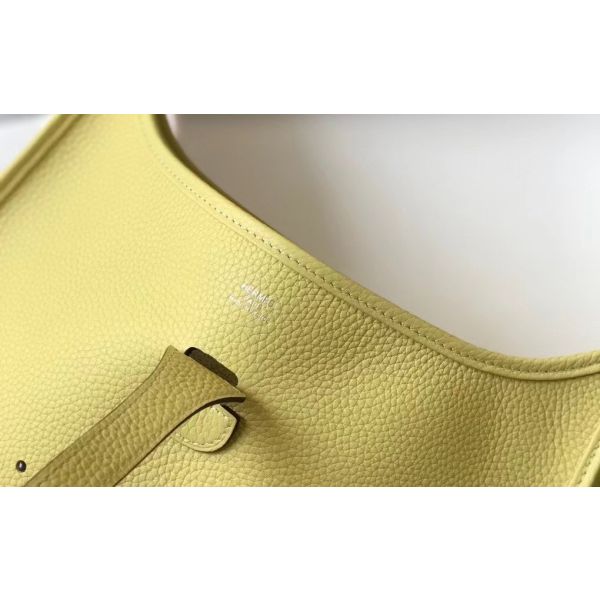 HERM Evelyne III 29 PM Bag In Jaune Poussin Clemence Leather