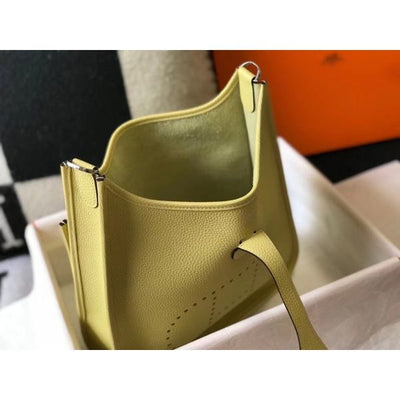 HERM Evelyne III 29 PM Bag In Jaune Poussin Clemence Leather