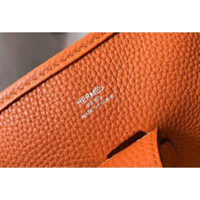 HERM Evelyne III 29 PM Bag In Orange Clemence Leather