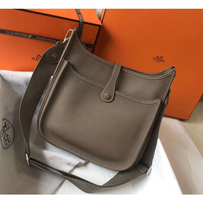 HERM Evelyne III 29 PM Bag In Taupe Clemence Leather