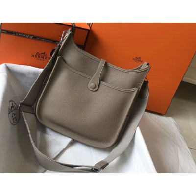 HERM Evelyne III 29 PM Bag In Tourterelle Clemence Leather