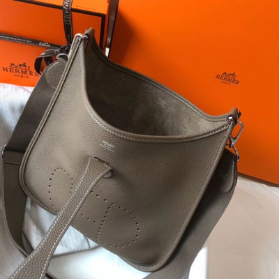 HERM Evelyne III 29 PM Bag In Taupe Clemence Leather