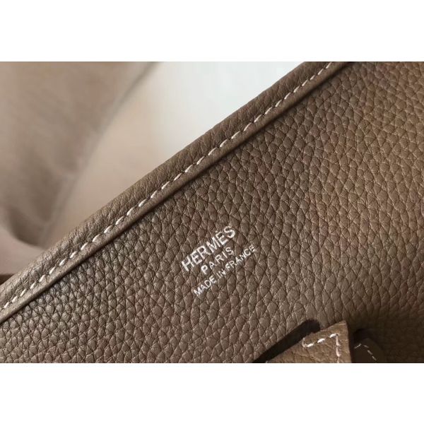 HERM Evelyne III 29 PM Bag In Tourterelle Clemence Leather