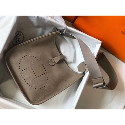 HERM Evelyne III 29 PM Bag In Tourterelle Clemence Leather