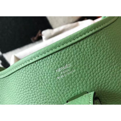 HERM Evelyne III 29 PM Bag In Vert Criquet Clemence Leather