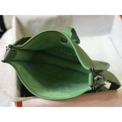 HERM Evelyne III 29 PM Bag In Vert Criquet Clemence Leather