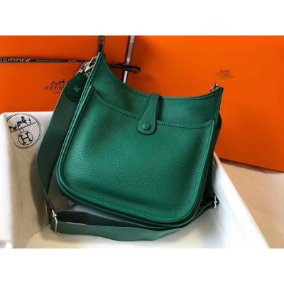 HERM Evelyne III 29 PM Bag In Vert Vertigo Clemence Leather