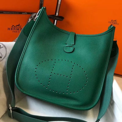 HERM Evelyne III 29 PM Bag In Vert Vertigo Clemence Leather