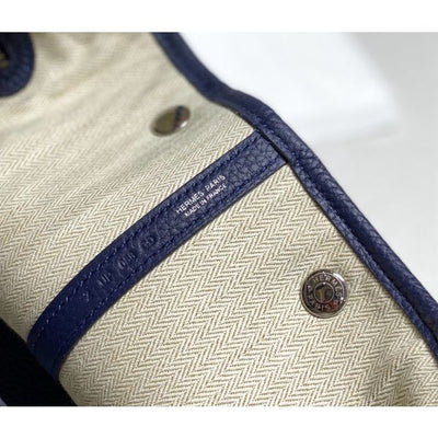 HERM Garden Party 30 Bag In Blue Saphir Taurillon Leather