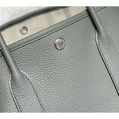 HERM Garden Party 30 Bag In Gris Meyer Taurillon Leather