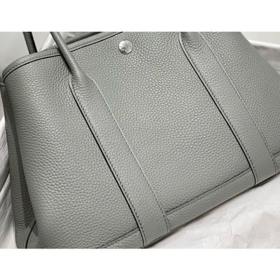 HERM Garden Party 30 Bag In Gris Meyer Taurillon Leather
