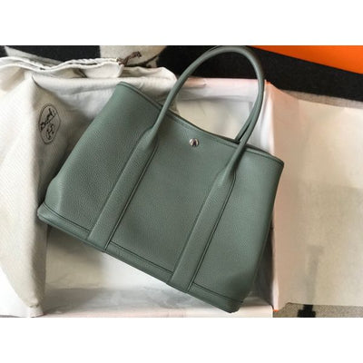 HERM Garden Party 36 Bag In Vert Amanda Clemence Leather