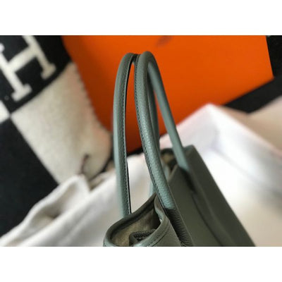 HERM Garden Party 36 Bag In Vert Amanda Clemence Leather