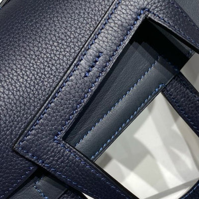 HERM Halzan 25 Bag in Blue Nuit Clemence Leather