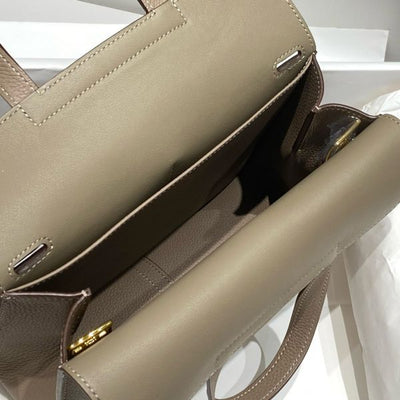HERM Halzan 25 Bag in Gris Asphalt Clemence Leather