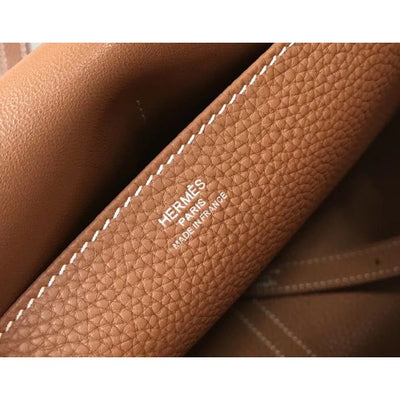 HERM Halzan 31cm Bag In Gold Clemence Leather