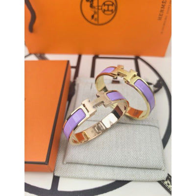 HERM Lilas Enamel Clic H Bracelet