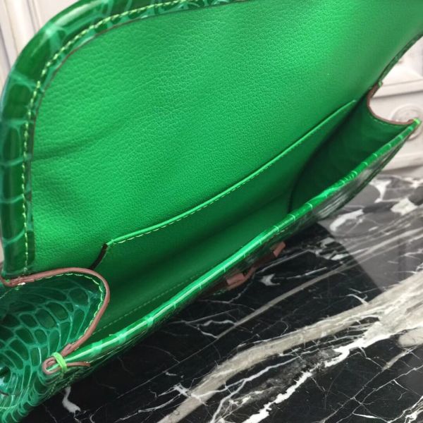 HERM Jige Elan 29 Clutch In Bambou Crocodile Leather