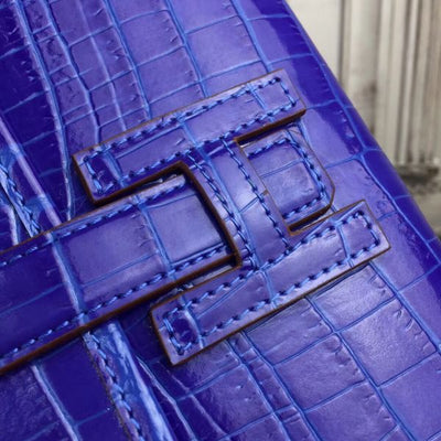 HERM Jige Elan 29 Clutch In Blue Electric Crocodile Leather