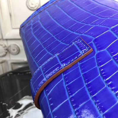 HERM Jige Elan 29 Clutch In Blue Electric Crocodile Leather