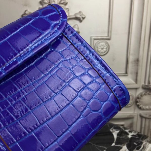 HERM Jige Elan 29 Clutch In Blue Electric Crocodile Leather
