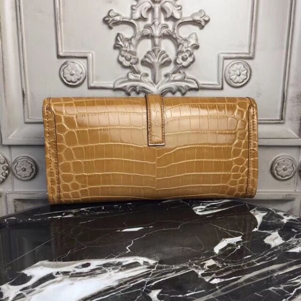 HERM Jige Elan 29 Clutch In Camarel Crocodile Leather