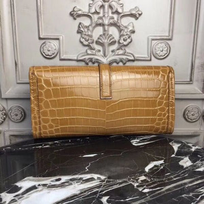 HERM Jige Elan 29 Clutch In Camarel Crocodile Leather