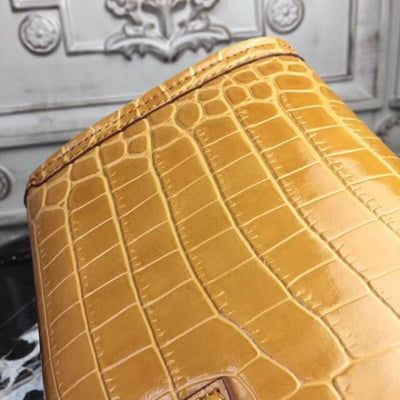 HERM Jige Elan 29 Clutch In Camarel Crocodile Leather