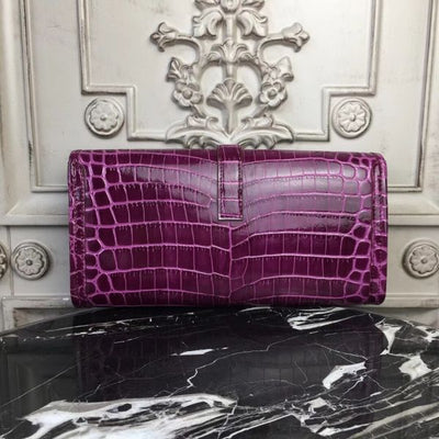 HERM Jige Elan 29 Clutch In Fuchsia Crocodile Leather