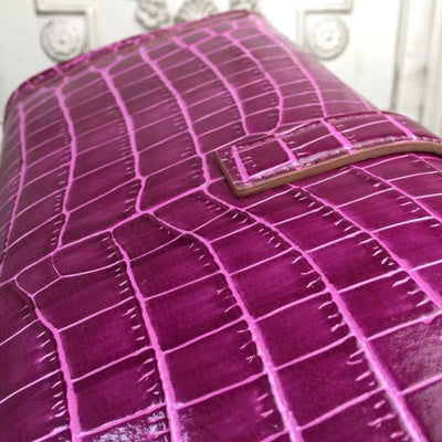 HERM Jige Elan 29 Clutch In Fuchsia Crocodile Leather