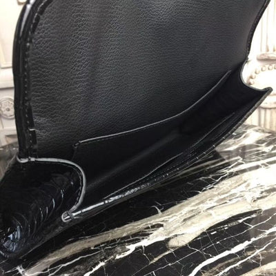 HERM Jige Elan 29 Clutch In Black Crocodile Leather