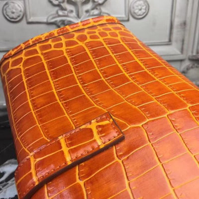 HERM Jige Elan 29 Clutch In Orange Crocodile Leather