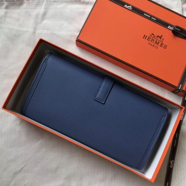 HERM Jige Elan 29 Clutch In Blue Agate Epsom Leather