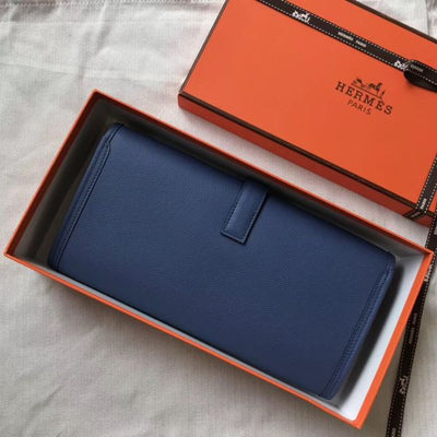HERM Jige Elan 29 Clutch In Blue Agate Epsom Leather
