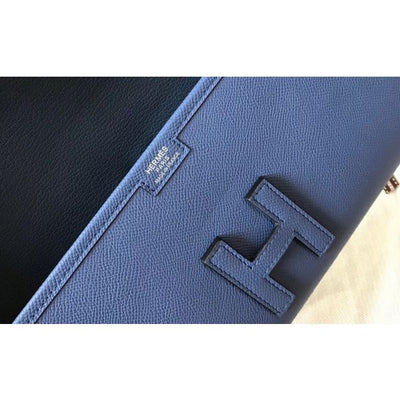 HERM Jige Elan 29 Clutch In Blue Agate Epsom Leather
