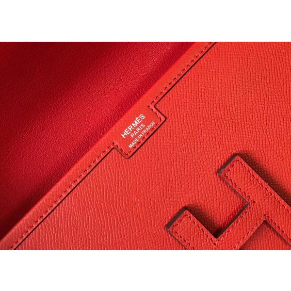 HERM Jige Elan 29 Clutch In Red Epsom Leather