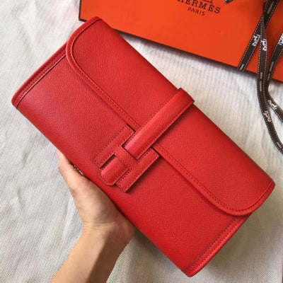 HERM Jige Elan 29 Clutch In Red Epsom Leather