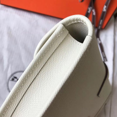 HERM Jige Elan 29 Clutch In White Epsom Leather