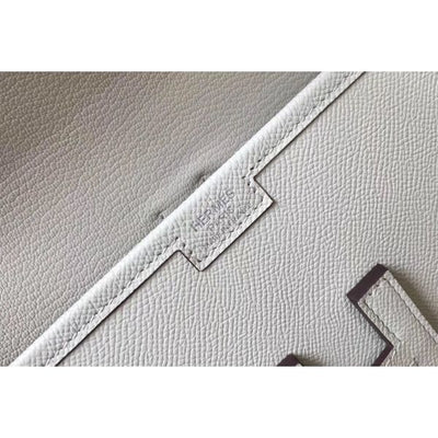 HERM Jige Elan 29 Clutch In White Epsom Leather