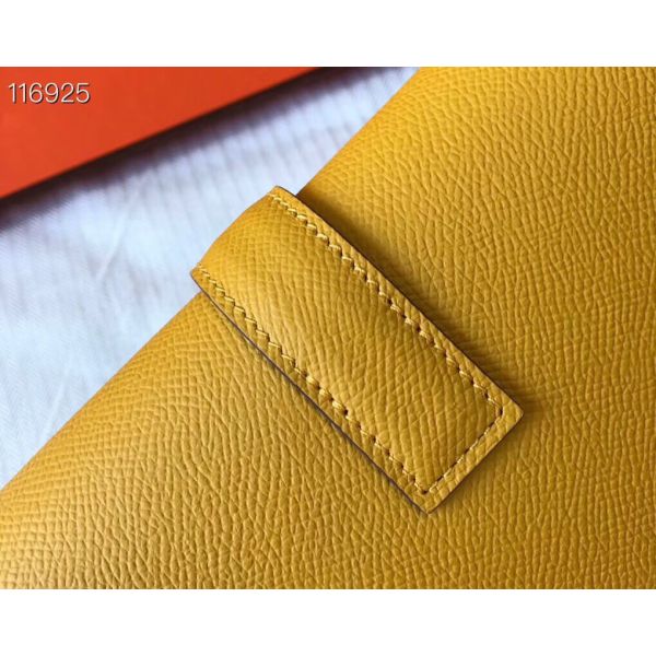 HERM Jige Elan 29 Clutch In Yellow Epsom Leather